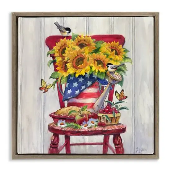 Stupell Industries Patriot Porch Still Life Floater Framed Art Brown {1}
