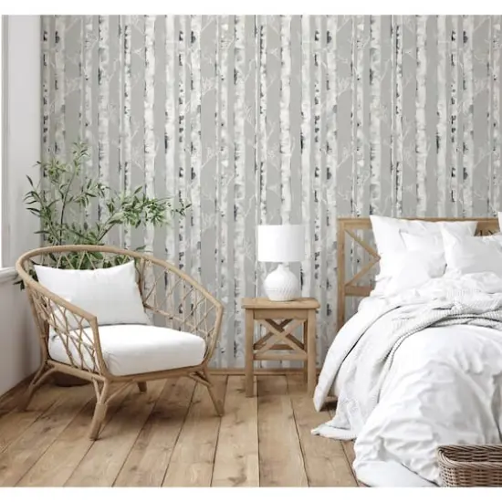 InHome Birchdale Gray Peel & Stick Wallpaper {3}