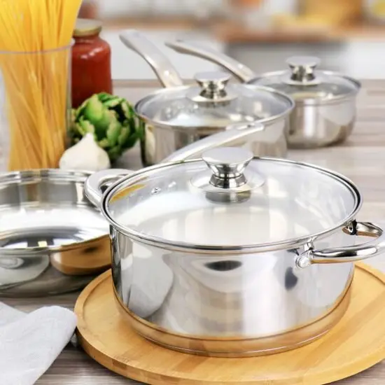 Gibson Home&reg; Anston 7-Piece Silver Stainless Steel Cookware Set {6}
