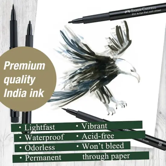 Faber-Castell&reg; PITT&reg; 4 Piece Black Artist Pen Set {5}