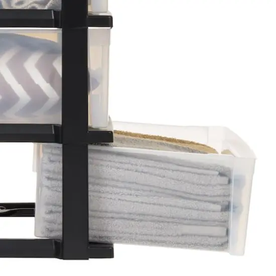 IRIS&reg; 29qt. Black & Clear Wide 3-Drawer Chests, 2ct. {4}