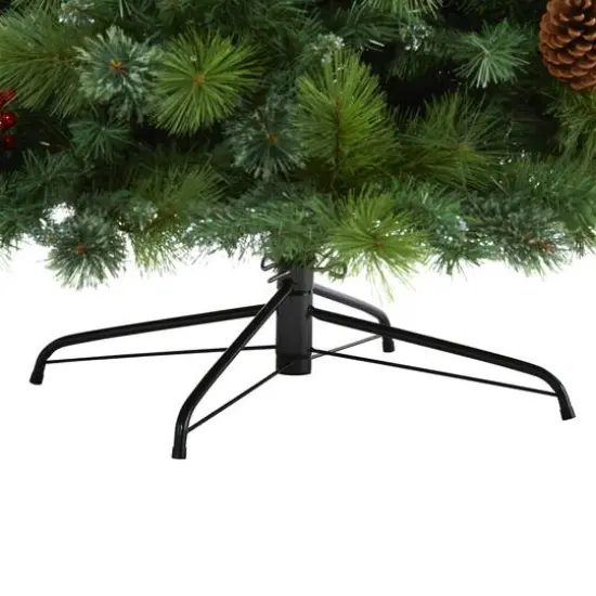 8ft. Pre-Lit Montana Mixed Pine, Pinecones & Berries Artificial Christmas Tree with Clear LED Lights {7}