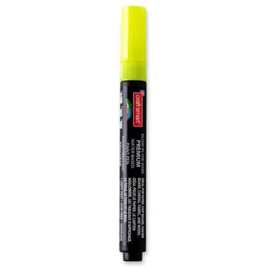 Premium Medium Tip Glow-in-the-Dark Water-Based Paint Pen by Craft Smart&reg; Yellow {9}