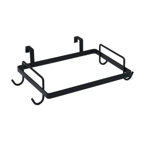 Household Essentials Metal Over the Door Trash Bag Holder Black {1}