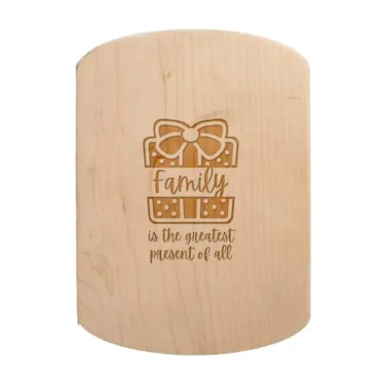 Family is the Greatest Present 11" x 8" Maple Oval Cutting Board {1}