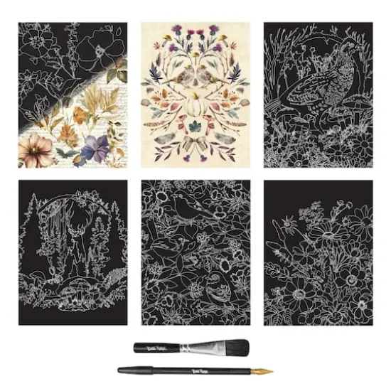 Brea Reese&trade; 9" x 12" Woodland Songs Scratch Art Paper Pad {3}