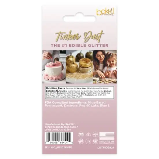 Bakell&reg; Tinker Dust Edible Glitter Soft Pink {6}