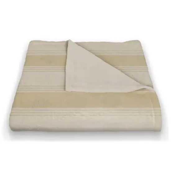 Stripe Coral Fleece Blanket Yellow {3}