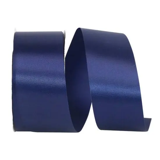 JAM Paper 1.875" x 50yd. Single Face Satin Allure Ribbon Navy {1}
