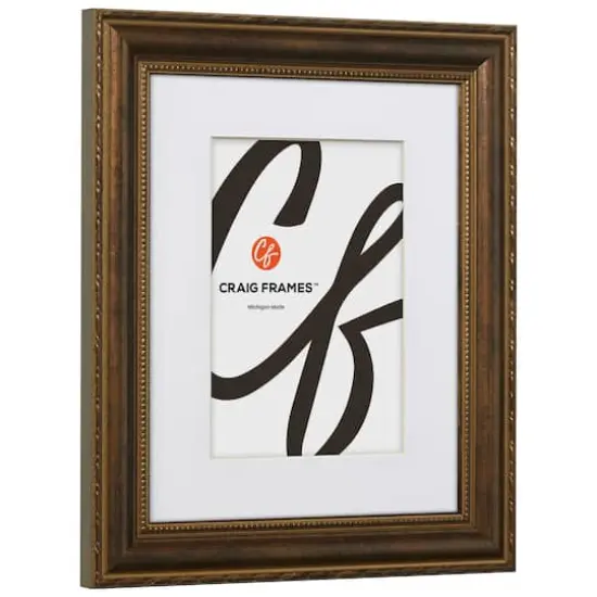 Craig Frames 4 Pack: Victoria Ornate Bronze Picture Frame with Mat {4}