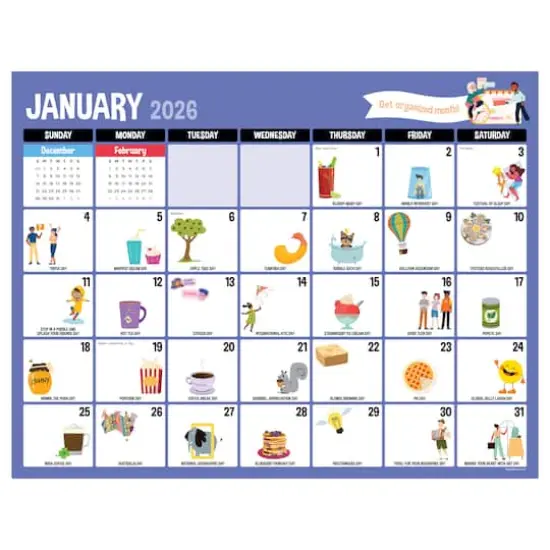 2026 Every Day's A Holiday Medium Desk Pad Monthly Blotter Calendar {1}