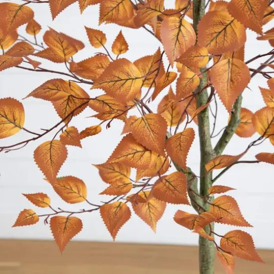 5ft. Autumn Birch Leaf Artificial Fall Tree {4}