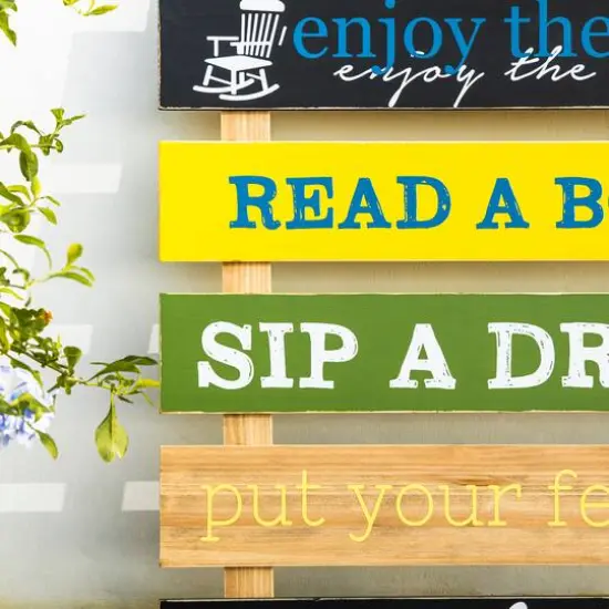 Glitzhome&reg; 36" Rustic Wooden Porch Rules Sign {7}