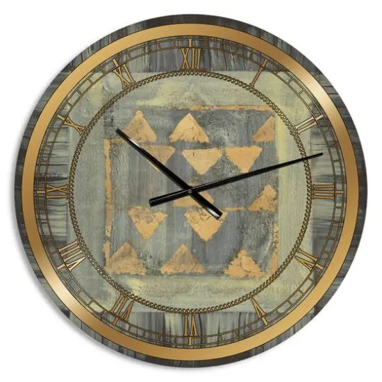 Designart 'Gold Geometric Tapestry Glam Wall Clock {1}