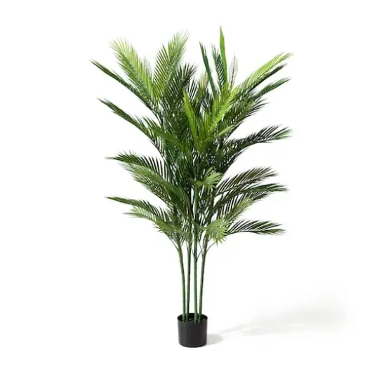 Glitzhome&reg; 5ft. Potted Faux Palm Tree {1}