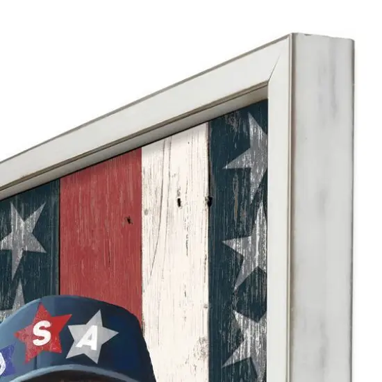 18" x 24" Patriotic Ice Cream Pup Framed Print White {4}