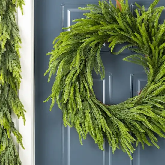 Glitzhome&reg; 28"D Christmas Greenery PE Wreath {3}