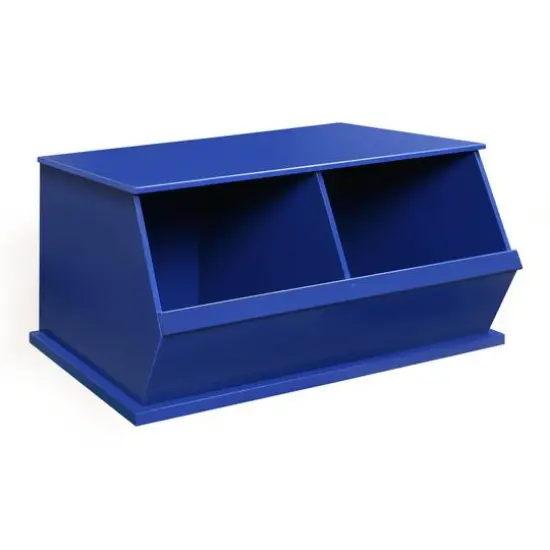 Badger Basket 2 Bin Stackable Storage Cubby Blue {1}