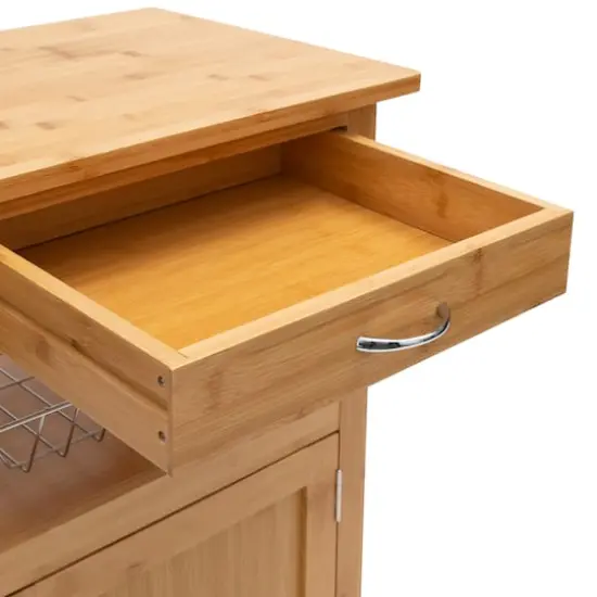 Organize It All Bamboo Rolling Kitchen Cart {7}