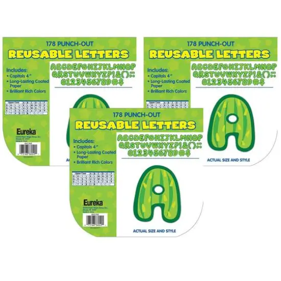 Eureka&reg; A Sharp Bunch 4" Cactus Reusable Punch-Out Letters, 3 Packs of 178 {1}