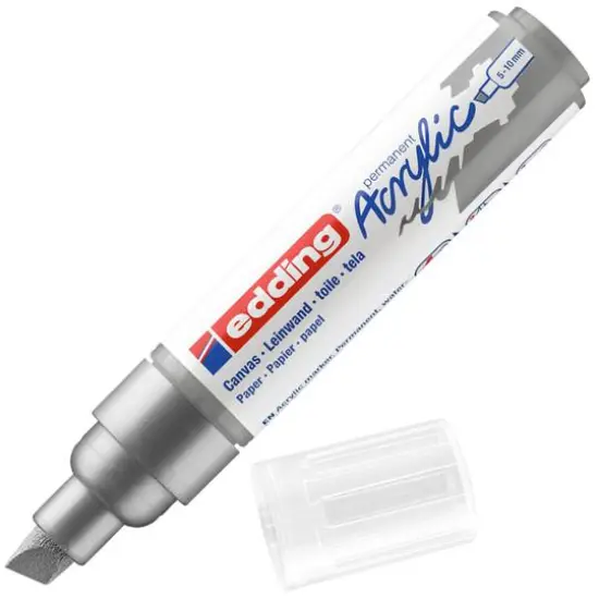 edding&reg; 5000 Broad Acrylic Marker Silver {4}