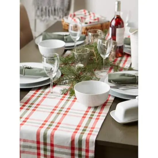 DII® 72" Jolly Tree Collection Nutcracker Plaid Table Runner {7}