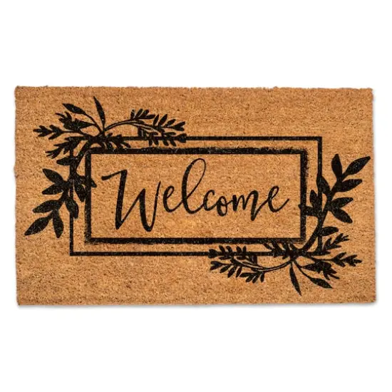 Welcome Floral Border Doormat {1}