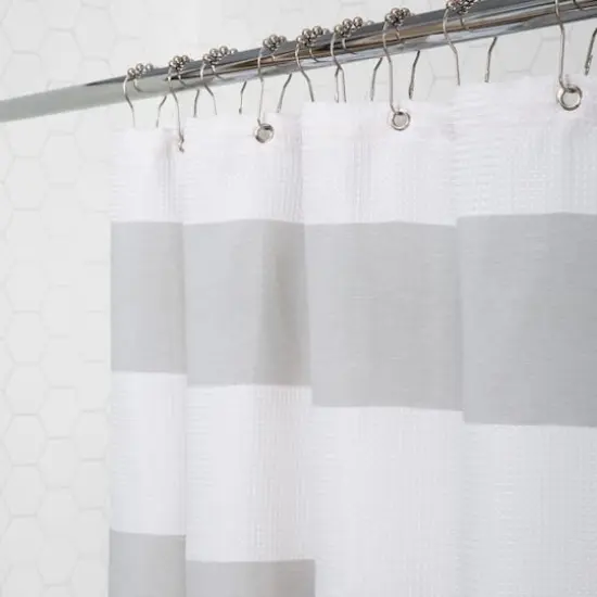 Elle D&eacute;cor Gray Jacquard Weave Shower Curtain {9}