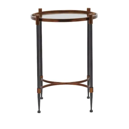 25" Black Iron Traditional Accent Table {3}