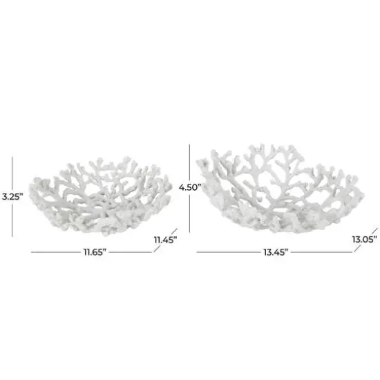 Coastal Coral Textured Decorative Bowl Set White {7}