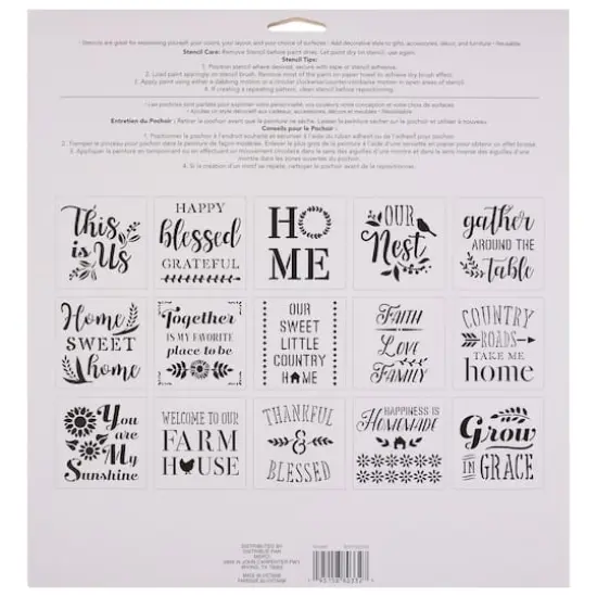 Home Sentiments Stencils by Craft Smart&reg;, 12" x 12" {5}