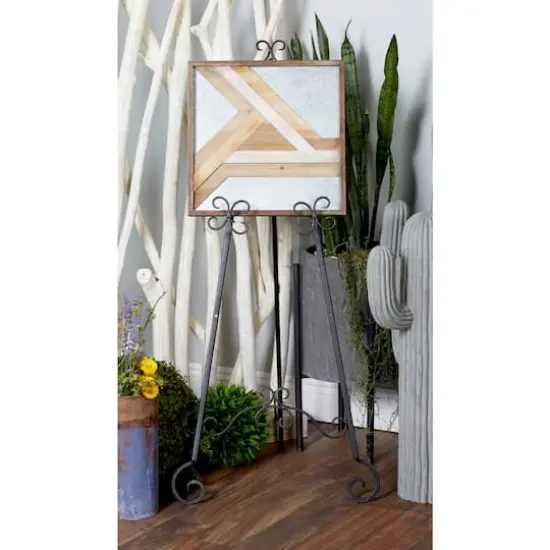 Traditional Black Iron Floor Easel, 46" x 21" x 22" {10}