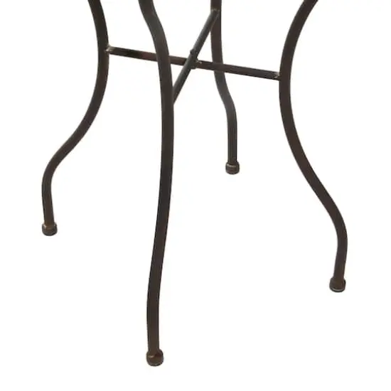 24" Silver Metal Flower Top End Table {5}