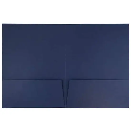 JAM Paper 2-Pocket Textured Linen Business Folders, 100ct. Navy Blue {4}