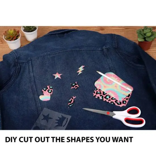 SINGER&reg; Decorative Print & Pastel DIY Iron-On Fabric Patch Kit with 1 Bonus Stencils {7}