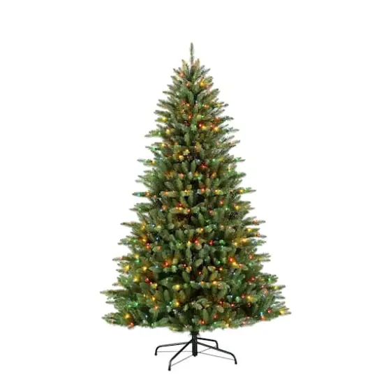 7.5ft. Pre-Lit Fraser Fir Artificial Christmas Tree, Color Select Clear & Multi-Colored Lights {3}