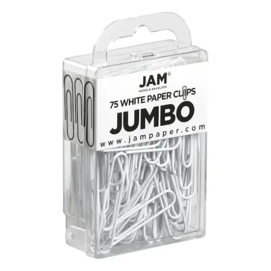 JAM Paper Jumbo Paper Clips White {4}