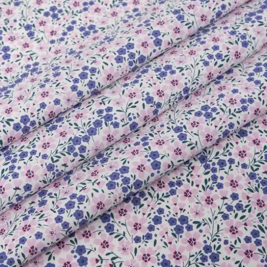 SINGER Spring Purple Floral Cotton Fabric Bundle {12}