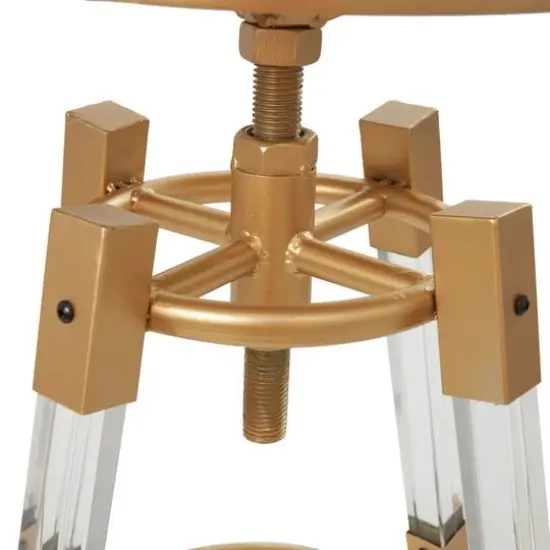 27" Gold Acrylic Bar Stool with Clear Acrylic Accents {6}