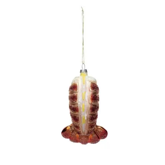 Hello Honey&reg; 5.25" Glitter Lobster Tail Hand-Painted Glass Ornament {1}