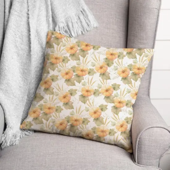 Watercolor Pumpkin Throw Pillow {3}
