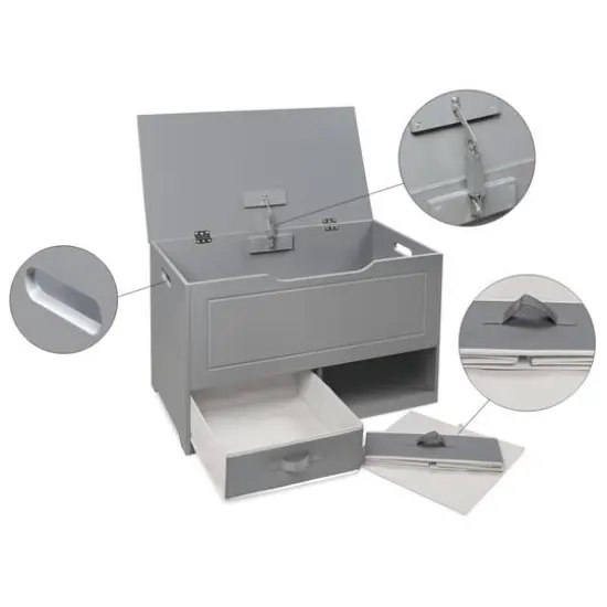 Badger Basket Gray Up & Down Toy & Storage Bench {12}