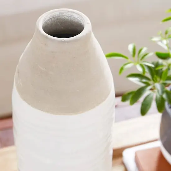Gray Stoneware Coastal Style Vase {8}