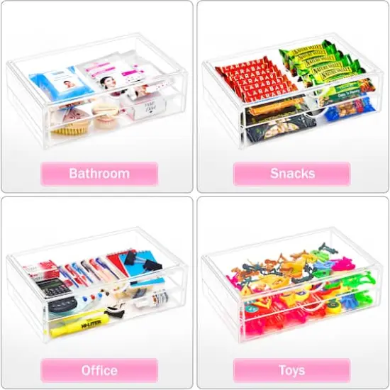 Sorbus 2-Drawer Extra Large Acrylic Cosmetic Organizer {4}