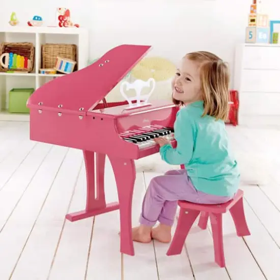 Hape Happy Grand Piano Pink Wooden Musical Instrument {3}
