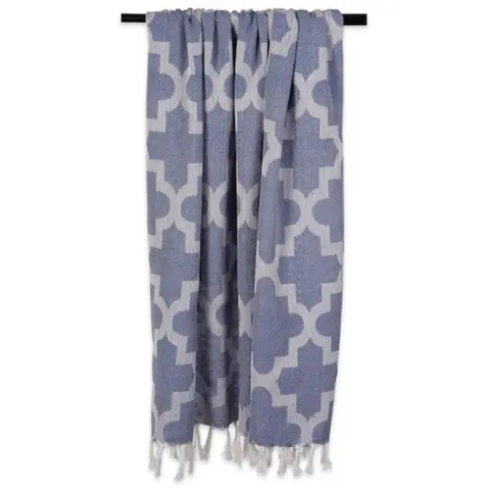 DII&reg; French Blue Lattice Throw {5}