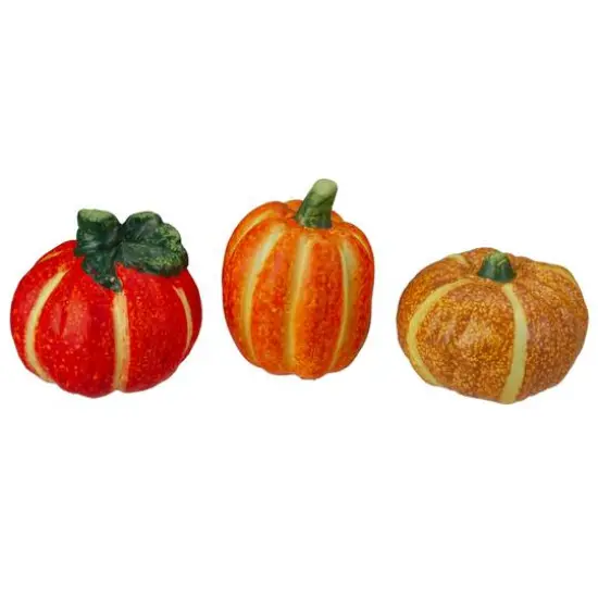 Fall Harvest Ceramic Pumpkins Decoration Set {4}
