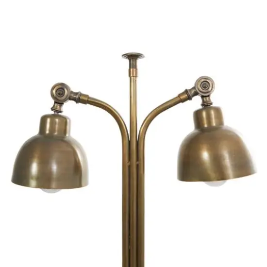 2ft. Brass Stainless Steel Desk Lamp with Double Shades {6}