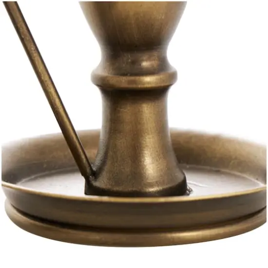 Bronze Metal Antique Style Candle Holder with Candle Plates & Handles Set {9}