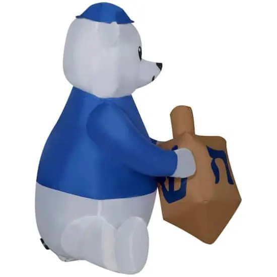 3ft. Airblown&reg; Inflatable Hanukkah Dreidel Bear {5}